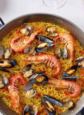 photo with seafood paella