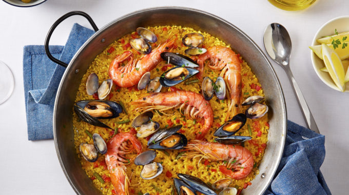 photo with seafood paella