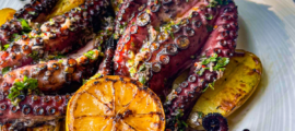 photo with grilled octopus