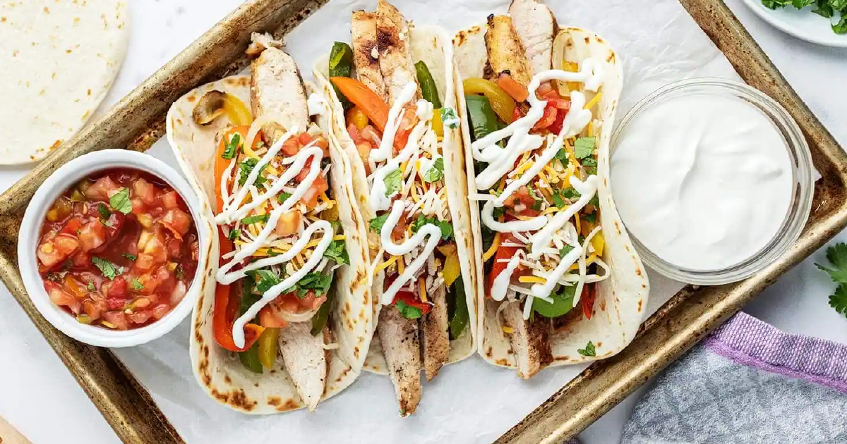 photo with chicken fajitas