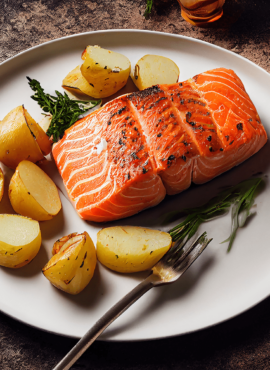 Baked Salmon and Dill & Seasoned Baked Potatoes