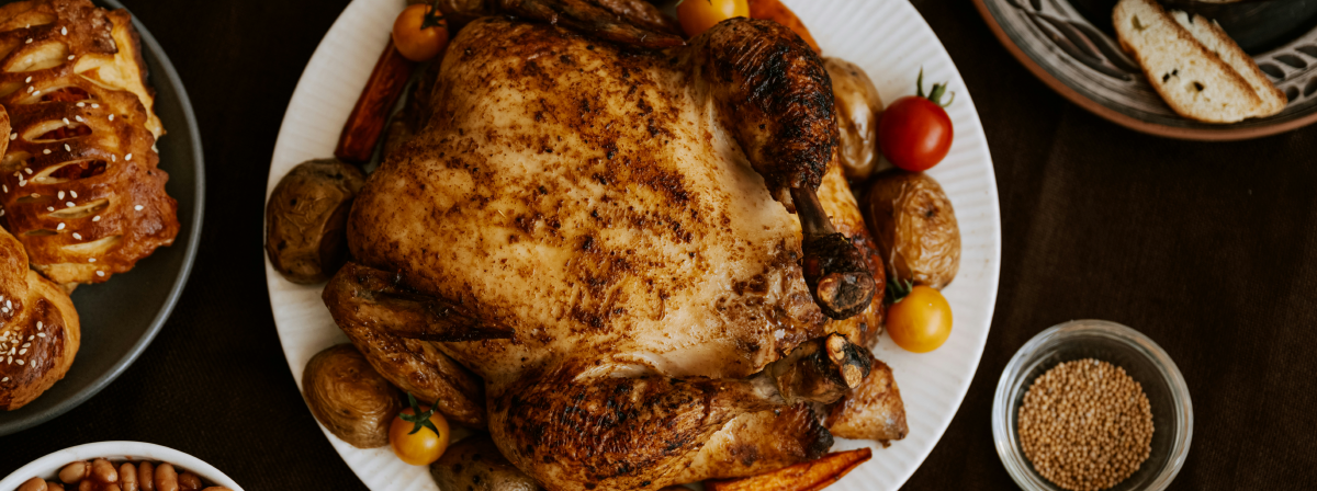 Roast Turkey with Aromatic Butter and Vegetables