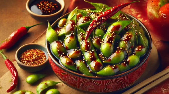 Πικάντικο Edamame με Σκόρδο και Τζίντζερ