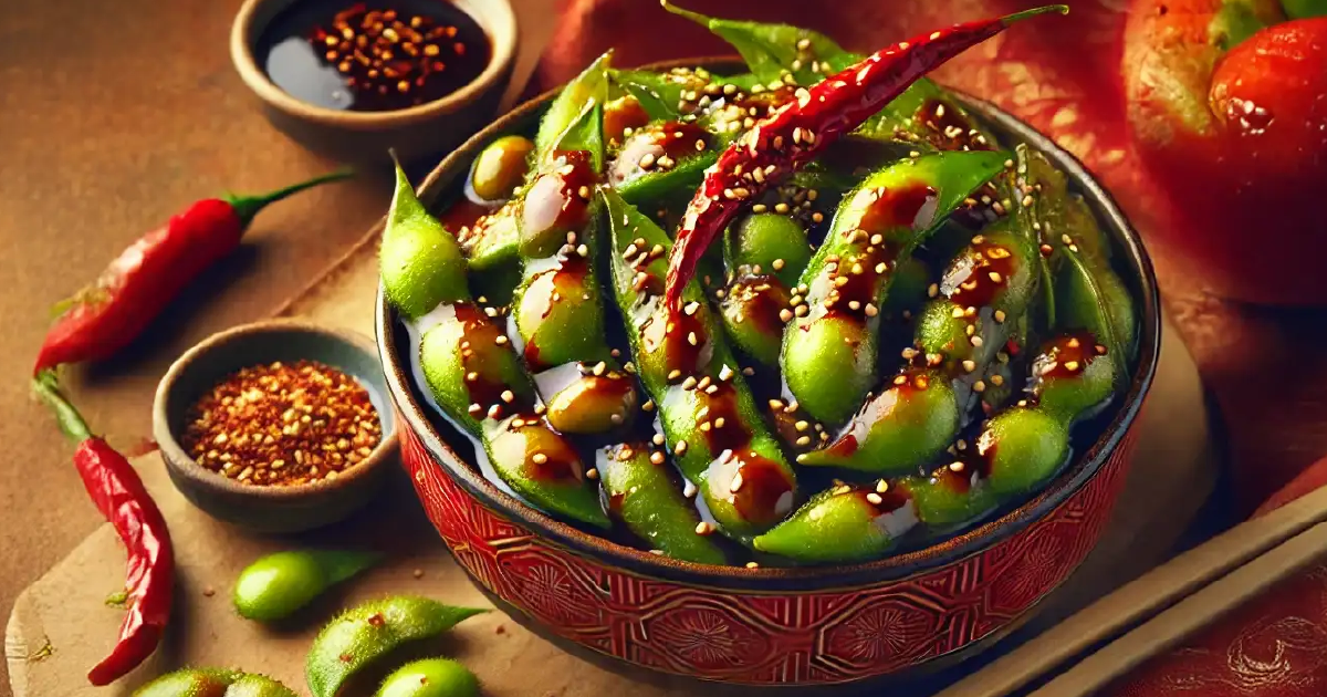 Πικάντικο Edamame με Σκόρδο και Τζίντζερ